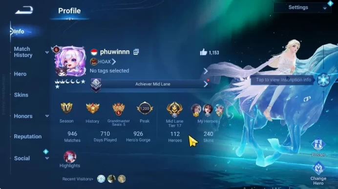 GLOBAL HOK | FLAWLESS XIAO QIAO | COLLAB ELSA FROZEN & ANGELA SANRIO | 7 LEGEND | 112H 240S | HIGH COLLECTOR | HOK247B