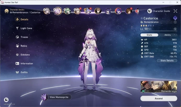 ASIA | TL 35 | 4 LIMIT | CASTORICE | SILVER WOLF | HUO HUO | BRONYA | WELT | SPEC PASS 0 |JADE 30|CEK SS|HSR423B