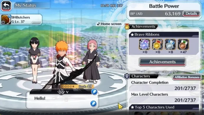 [GLOBAL]6K Orbs+Fresh All Story|Renewed [Ichigo,Aizen],TYBW25 [Yachiru,Nemu],Crescent Veil Ulquiorra,Etc|CE ON|Klab ID|(BBS2635)