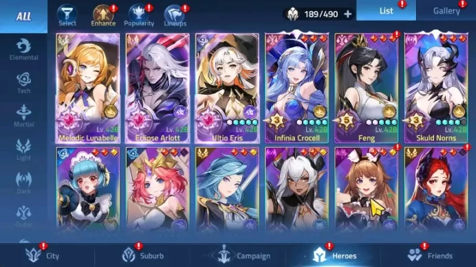 Server 70xxx Lvl173 | Hero 189 | 3 Hero Nexus | 5 Hero UR | 31 Hero Awakend | 2 Skin Epic Rista,Xeno | Power 343M VIP 10 RA208B