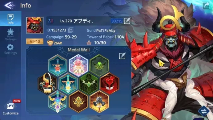 Server 30xxx Lvl270 | Hero 199 | 3 Hero UR | 49 Hero Awakend | 5 Skin Epic X.borg,Alice,Alpha,Karina, | Power 264 VIP 10 RA298B