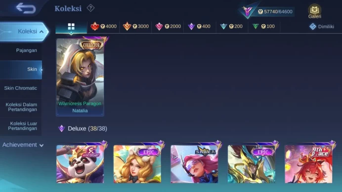 GLOBAL Hero 132 Skin 250 | Zodiac Helcurt | Create Kadita | Lightb Granger | Valentine Claude | KOF Karina | Renowned | ML1725B