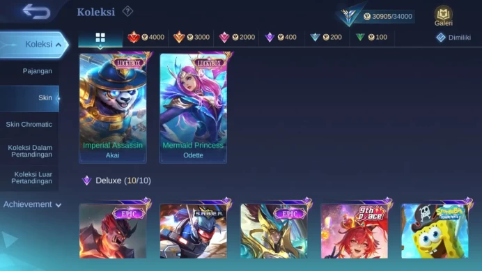 GLOBAL Hero 76 Skin 107 | Prime Granger | Luckybox Odette Akai | KOF Karina | Lightborn Harith | Expert | Check ss ML1732B