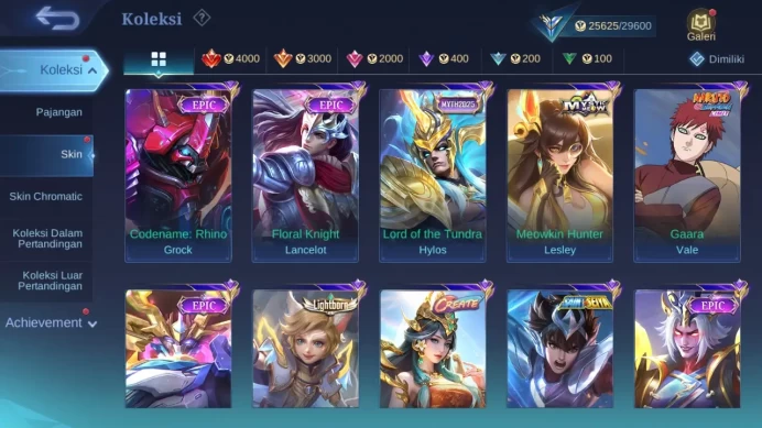 GLOBAL Hero 99 Skin 131 Create Kadita | Spongebob | Lightborn Harith | Epic Lance Khufra | Expert | Check ss ML1739B
