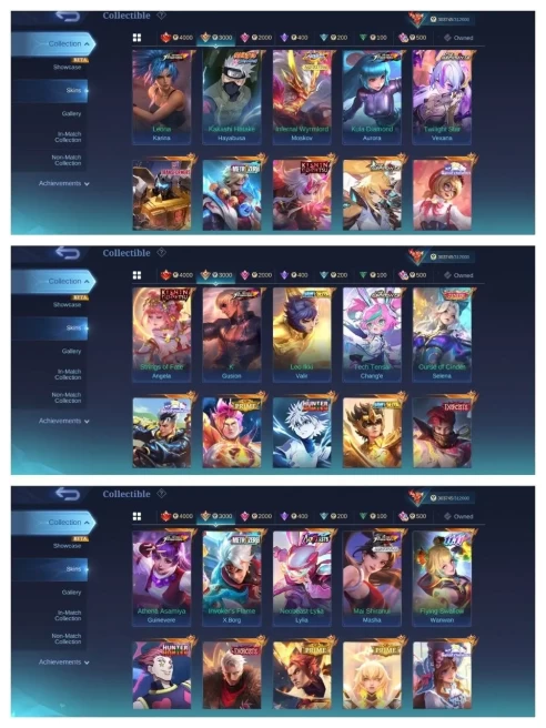ML15//Mythical Immortal Level 103 Winrate 53% 132 Heroes 565 Skins