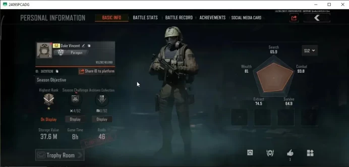MOBILE Lv30|SV 37,6M|CV 35,5M|GM AK-12,ET Mosin,Ceremonial M249,Etc|CN ON|Log Infinite|Check SS(AB3082)