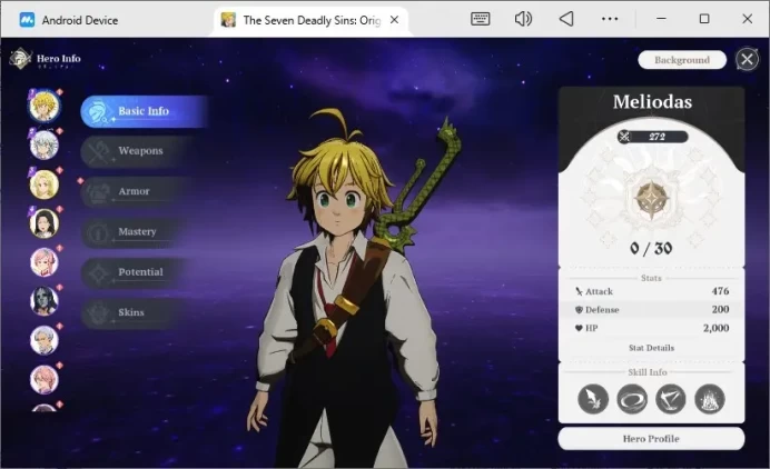 EUROPE | Lv2 FreshStory | 3 SSR Meliodas, Elaine, Guila + SSR Selector Ticked and 7 SR | LogNetmarble Check SS RA318B
