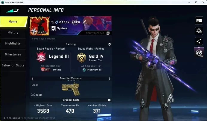 ASIA |ETHERNAL=KAG-5(LVL2)|COLLAB=AK47,KAR98K,|LIMITED=MP7,RPK,AR97|ULTRA=M4A1,ORIGIN-12,VECTOR,INP-9|CEK SS BS628B