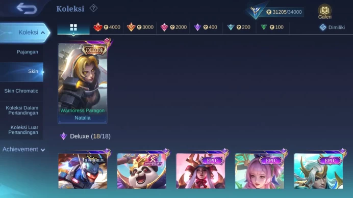 Hero 93 | Skin 134 | KOF Karina | Saber Cyclops, Saber | Epic Roger, Harley | Dragontamer Valir, Masha, Kimmy ML1055B