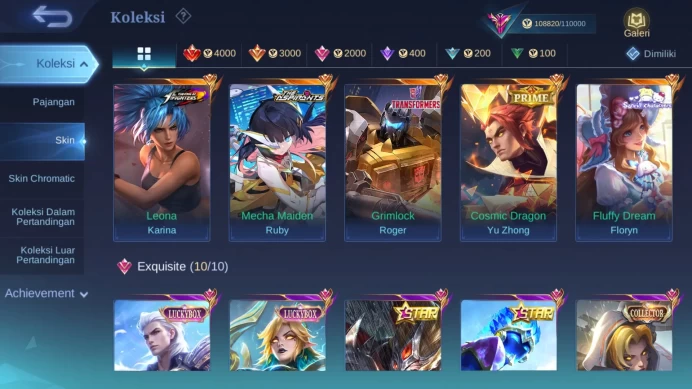 Hero 127 | Skin 352 | Legend Valir | Aspirant Ruby | Prime Yuzhong | Luckybox Alucard, Eudora, Alpha, Lesley, Gatotkaca ML1060B