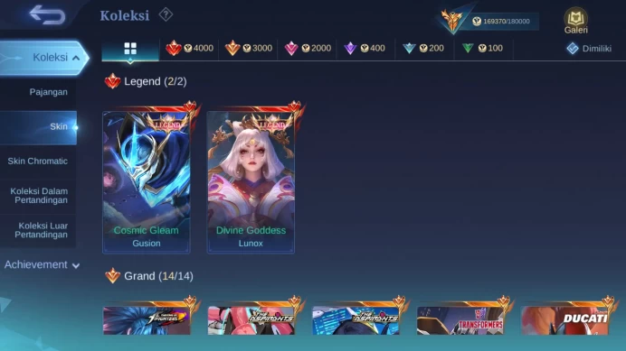 Hero 128 | Skin 404 | Legend Gusion, Lunox | Dawning Lancelot | Aspir Layla, Ruby, Change | 11.11 Nolan, Wanwan | CC YSS ML1071B