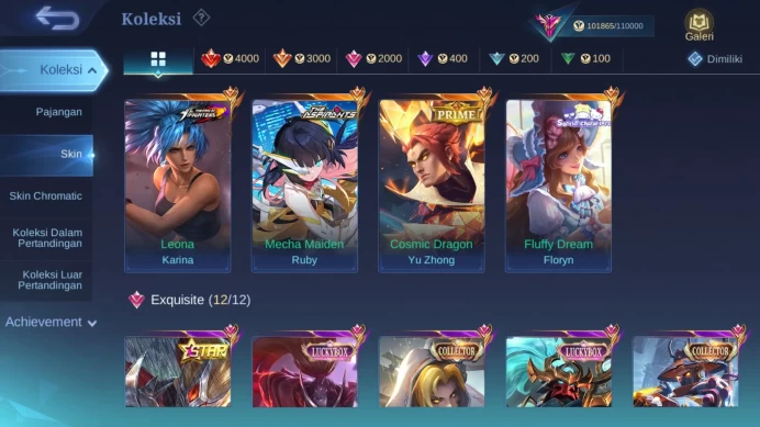 Hero 128 | Skin 331 | Legend Lunox | Aspirant Ruby | Prime Yuzhong | Luckybox Hayabusa, Alpha, Selena, Kimmy | CC YSS ML1085B