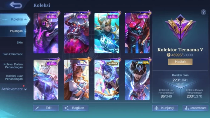 Hero 130 | Skin 223 | Champion Chou | Sanrio Floryn | Saint Seiya Badang | Epic Roger Bane YSS Grock ML053B
