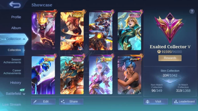 Hero 131 | Skin 334 | Legend Franco | CC YSS | Luckybox Alpha Eudora |Annual Gord Angela | Prime YZ | Zodiac Lance HC ML068B