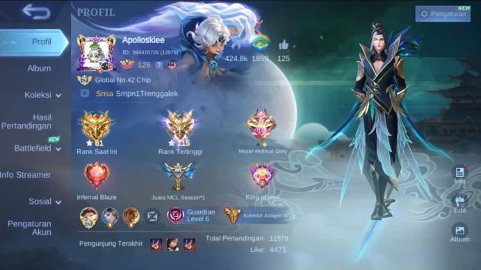 Hero 131|Skin 500|Legend Franco Valir|CC Ling|KOF Chou GS|Neobeast Pharsa|Zenith Selena|Aspirant Ruby|Sasuke|11.11 Nolan ML077B