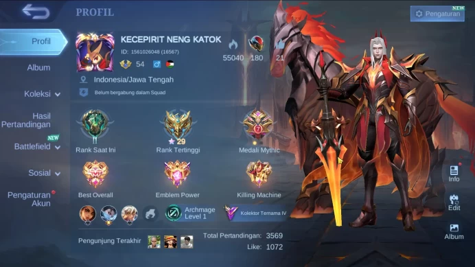 Hero 98|Skin 201|Sanrio Floryn|Luckybox Leomord Roger Moskov|Zodiac Helcurt Odette|Lightborn Alucard|Annual Hayabusa ML094B