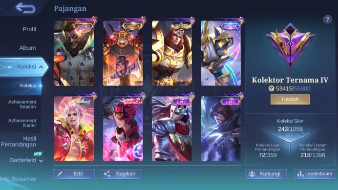 Hero 102|CC Jawhead Natalia|Luckybox Roger|Lightborn Tigreal|Zodiac Helcurt|Sparkle Fredrinn|Blazing Claude Aldous Esme ML101B
