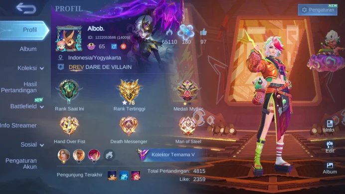 Hero 102|Skin 193|KOF Karina|Annual Hayabusa|CC Natalia|Lightborn Fanny|Sparkle Melissa|Venom Dyrroth ML128B