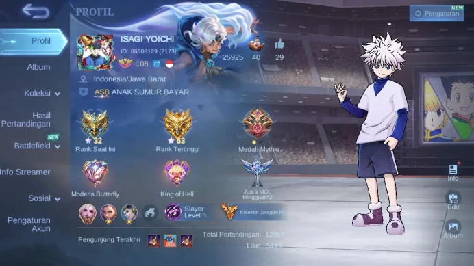 Hero 131|Skin 492|Legend Franco Miya|HXH Harith|KOF GS Guin|Allstar Moskov|NeoB Lylia|11.11 Wanwan|JJK Melissa|CC YSS ML143B