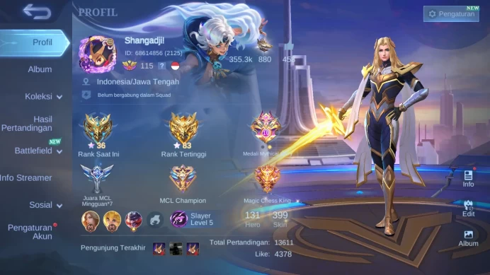 global Hero 131|Skin 399|Dawning Lancelot|Legend Franco|Transformers Granger|Prime Yu Zhong|Sanrio Floryn|Luckybox Freya ML149B