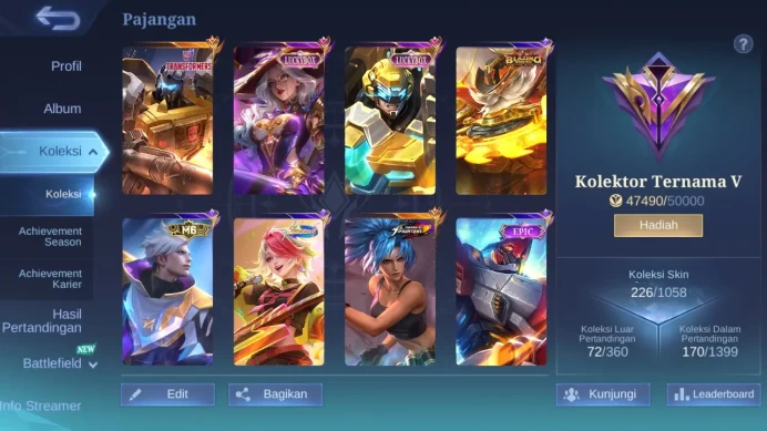 Hero 131|Skin 226|KOF Karina|Transformers Roger|Luckybox Johnson Alice|Blazing Franco|Sparkle Melissa ML164B