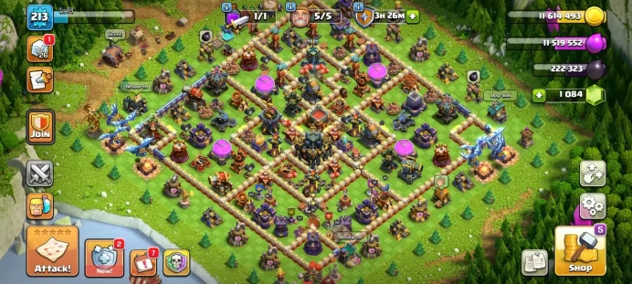 Town hall 17 Xp 213, 12 equipment epic, 1279 medals cwl,C6137