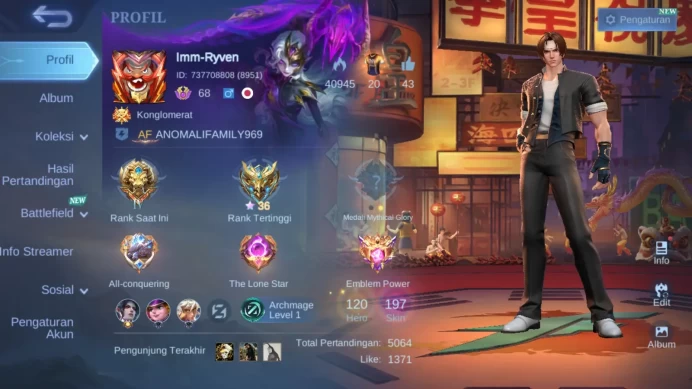 Hero 120|Skin 197|KOF Valir| SPARK Fredrinn|CC Natalia|Peace Fanny|Lightborn Fanny Harith Granger|Saber Freya|Meow Julian ML268B