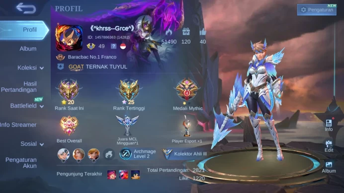 Hero 86|Skin 156|M7 Granger|Lunarfest Change|Venom Grock|Dtamer Valir Kimmy|Blazing Layla|Meow Lesley Julian ML275B