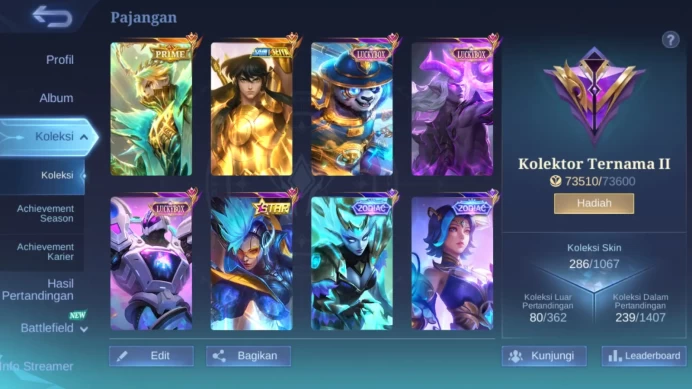 Hero 131 | skin 286 |Prime Granger | Saint Seiya Chou | LB Moskov +Akai+Uranus | Zodiac Selena +Odette ML321B