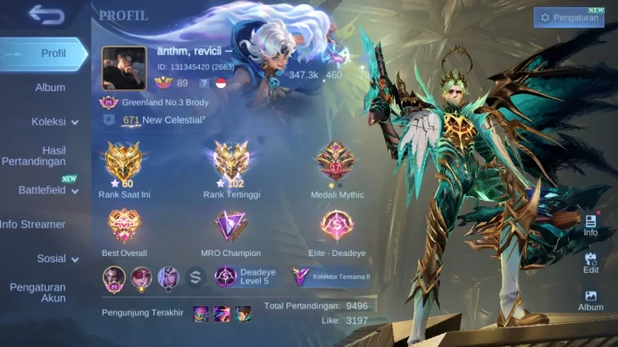 Hero 131 | skin 286 |Prime Granger | Saint Seiya Chou | LB Moskov +Akai+Uranus | Zodiac Selena +Odette ML321B