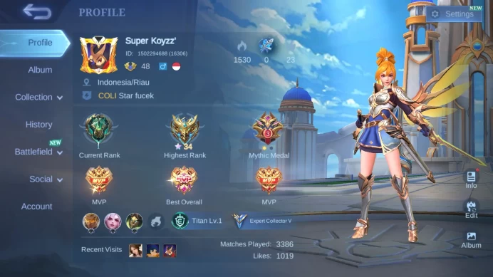 Hero 93 | Skin 117 | Spec Jungle | LB Fanny | Valen Fanny | DT Ling+Lance | Epic Roger | Epic Freya+YSS | Venom Gusion |ML333B