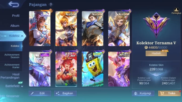Hero 131 | Skin 228 | Sanrio Floryn | LB Fanny+Alu+Harith | Peace Fanny | Epic Lunox+Gusion | DT Kimmy+Ling+Masha |ML373B