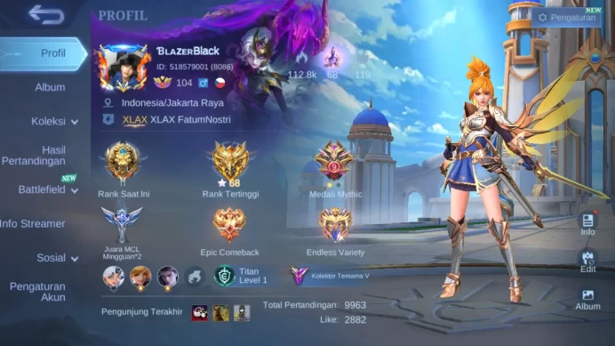 Hero 131 | Skin 228 | Sanrio Floryn | LB Fanny+Alu+Harith | Peace Fanny | Epic Lunox+Gusion | DT Kimmy+Ling+Masha |ML373B
