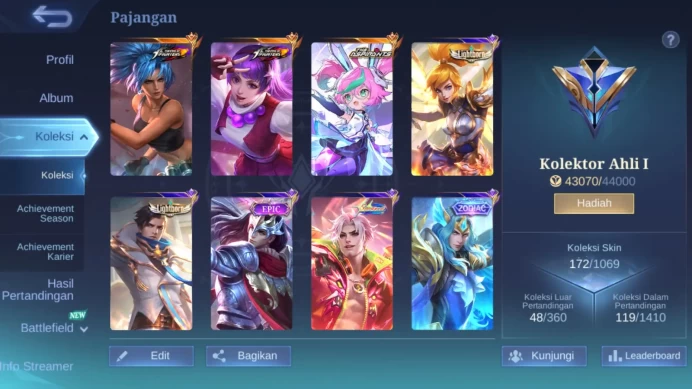Hero 81 | skin 172 | kof guinevere | kof karina | aspirants change | epic nana | blazing franco | epic rafaela | ML396B