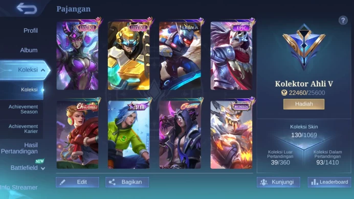 Hero 101 | Skin 130 | Luckybox Johnson+Karina | Saber Saber | Myhtic Clint | Christmas Claude+Karina | Create Granger |ML418B