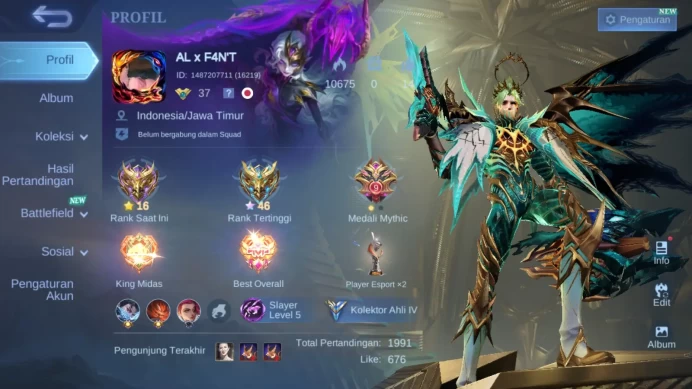 Hero 66 | skin 108 | prime granger | sanrio floryn | m7 granger | dragon tamer ling|spongebob cyclops | ML425B