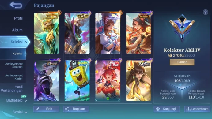 Hero 66 | skin 108 | prime granger | sanrio floryn | m7 granger | dragon tamer ling|spongebob cyclops | ML425B