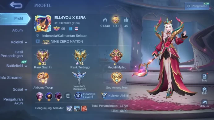 Hero 131 | skin 193 | kof karina | spongebob cyclops | epic yss+vexana|dragon tamer masha |  blazing claude | ML430B