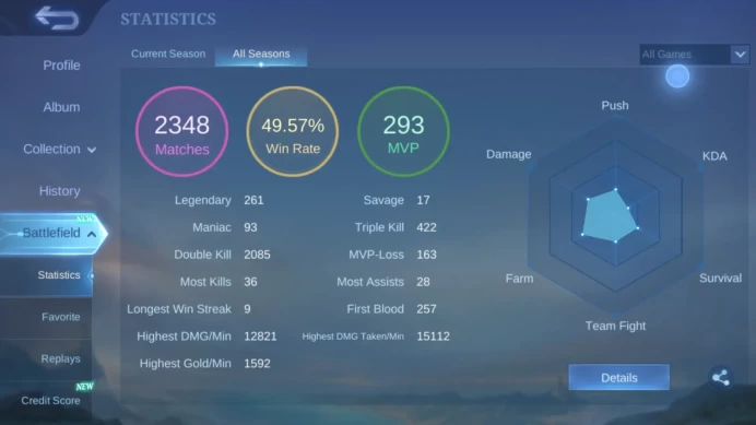 Hero 69 | Skin 61 | Collector Natalia | Saber Saber | Saber Freya | Valentine Claude | Blazing Aldous | DT Valir |ML434B