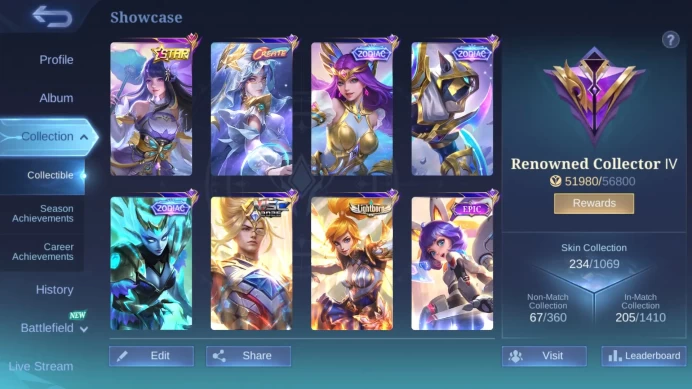 Hero 100 | Skin 234 | Spec Midlane | Create Luo Yi | Zodiac Odette+Helcurt+Selena| Star Annual Kagura | Msc Natan |ML461B