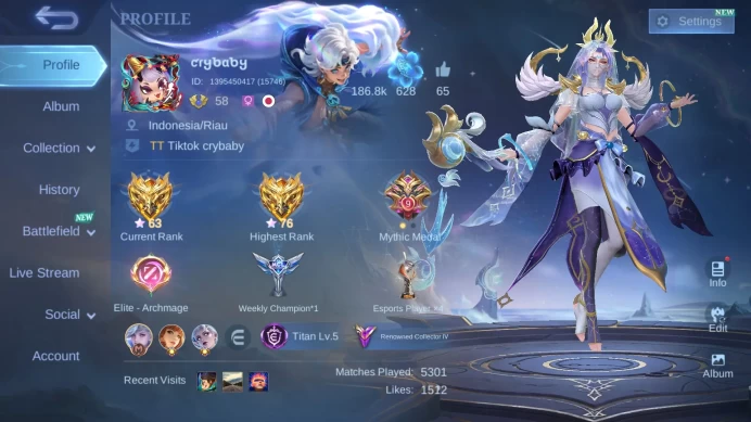 Hero 100 | Skin 234 | Spec Midlane | Create Luo Yi | Zodiac Odette+Helcurt+Selena| Star Annual Kagura | Msc Natan |ML461B