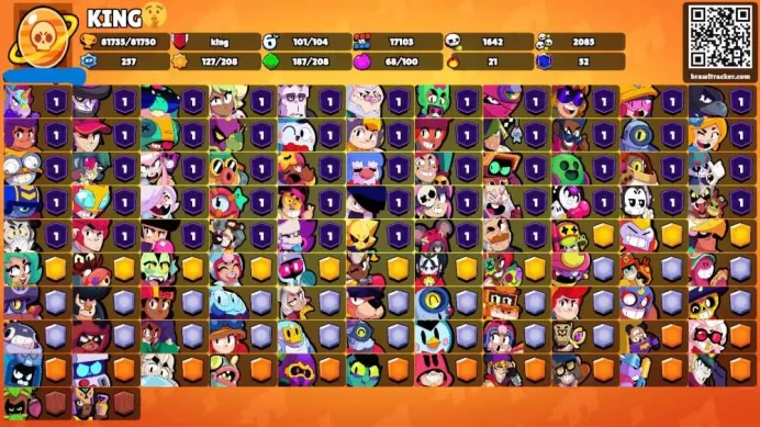 81K Trophies LVL128 | 101/101 Brawlers | 55 Max Brawlers - 53 Hypercharges | 324 Skins | 928 Pins | 551 Icons | Legendary, Max Power, Rank 35