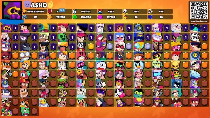 44K Trophies LVL88 | 101/102 Brawlers | 37 Max Brawlers - 29 Hypercharges | 248 Skins | 628 Pins | 402 Icons | Legendary, Max Power, Rank 35
