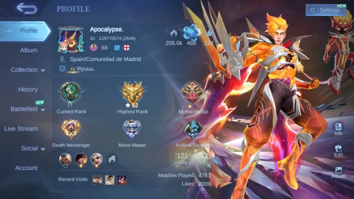 Hero 121|Skin 233|Prime Claude|Luckybox Estes|Lightborn Granger+Harith|Creatre kadita|Zodiac Irithel|Msc Valentina+Pharsa ML524B