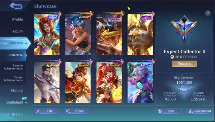 Hero 122 | Skin 196 | Recall Tas Tas on | Zodiac Hilda | KOF Karina | Roger Transformers |ML529B