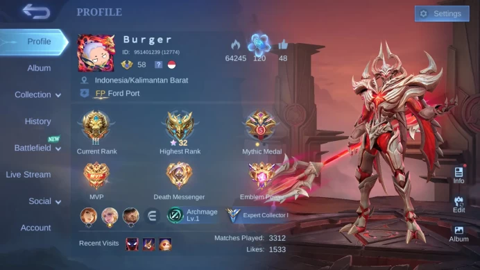Hero 102 | Hero 178 | Skin Luckybox Zhask | Lightborn alucard+harith+Tigreal | Star Annual Gord | Lunar Chang'e | ML555B