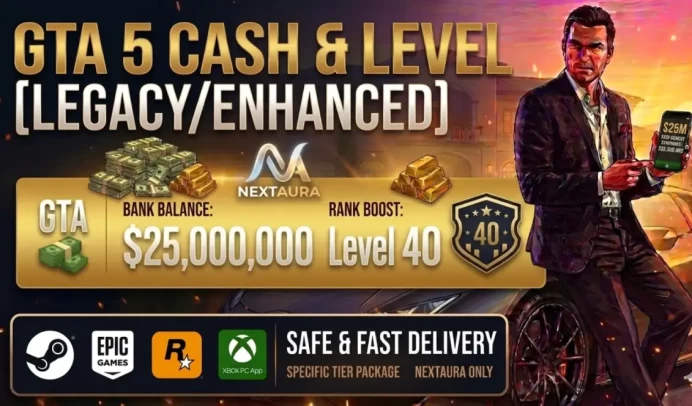 25M Pure Cash + 40 RP Level | GTA Online | Enhanced/Legacy | Cash and RP Level Boost | Steam, Epic, Rockstar