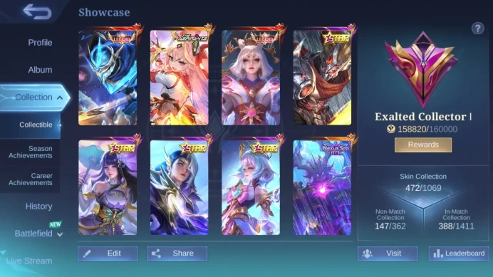 Hero 131|Skin 472|Legend GS Lunox|11.11 Thamuz|Aspirants Guin|Prime Yu Zhong|Luckybox Saber Alice Akai Hayabusa Selena ML595B