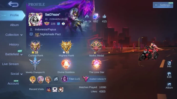 Hero 131|Skin 372|Legend Lunox|Starwars Alucard|Aspirants Ruby|Ducati Leomord|Prime Beatrix|Zodiac Odette Martis Lunox ML606B