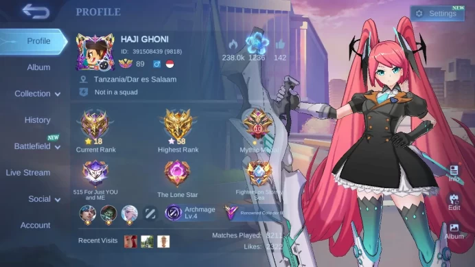 Hero 131|Skin 256|Aspirants Layla|KOF Karina|Transformers Roger|Panda Thamuz|CC Natalia|Zodiac Minotaur|Lunarfest Change ML616B